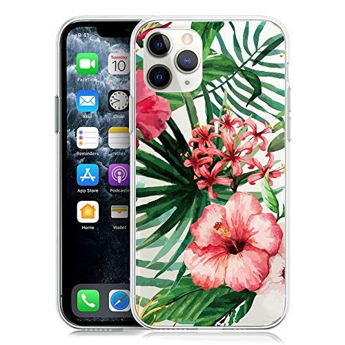 Product Cover MCFANCE iPhone 11 Pro Case Tropical, iPhone 11 Pro Floral Case Clear Flower Design TPU Ultra Thin Transparent Protective Cover for iPhone 11 Pro 5.8 inch 2019 (Tropical)