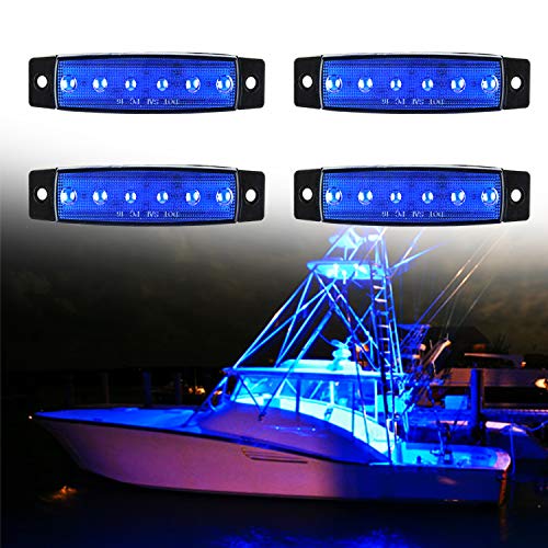 Product Cover PSEQT 6 LED Marine Boat Trailer Navigation Utility Led Interior Lights Deck Pontoon Kayak Transom Bow Yacht Waterproof Green ¡­