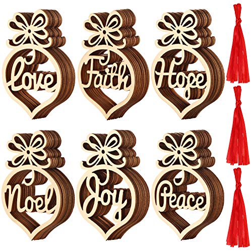 Product Cover SATINIOR Christmas Wooden Ornaments Xmas Tree Hanging Tags Pendant Hollow Out Ornaments for Christmas Decorations, 6 Styles (54)