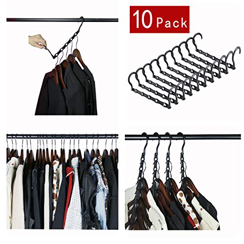 Product Cover Cascading Hanger organizer for Clothing Wardrobe,Closet Space Hanger organizer Saver Pack of 10 Pack with Sturdy Plastic Hanger Clothes Hangers Organizer for Heavy Clothes ,Trouser, Jeans Etc