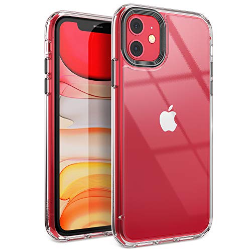 Product Cover YOUMAKER Stylish Crystal Clear Case for iPhone 11, Anti-Scratch Shock Absorption Slim Fit Drop Protection Premium Bumper Cover Case for iPhone 11 6.1 inch (2019) - Clear/Black