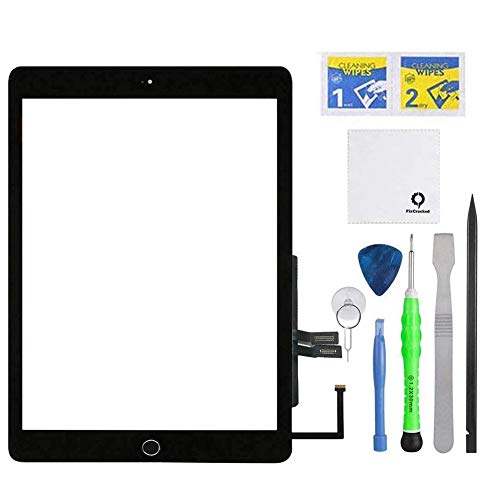 Product Cover Fixcracked Touch Screen Replacement Parts Digitizer Glass Assembly for ipad 6th Gen 2018 (A1893 A1954) with Home Botton Cover(No Touch IC) + Professional Tool Kit (Black)