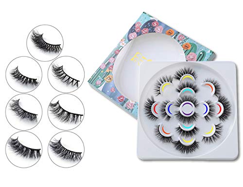 Product Cover False Lashes, Real Mink Lashes 7 Pairs 7 Styles Natural Fluffy Fake Lashes BEFACL