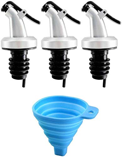 Product Cover we3 Leakproof BPA-Free Cap Pourer 3pcs and 1Pcs Folding Funnel for Oil, Vinegar