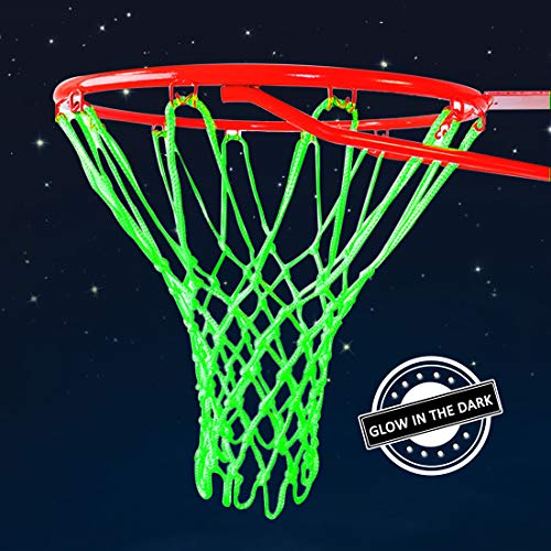 Product Cover Demlor Basketball Rim Net Outdoor Sports Glow in The Dark Nylon Basketball Hoop Net All Weather Thick Standard Basketball Net