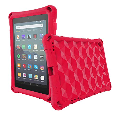 Product Cover Ｆiｒe 7 Tablet Case for Kids, OQDDQO 2019 New Ｋinｄle Ｆiｒe 7 Case, Extra Thick Protective Layer Double-Layer Shockproof in Four Corners Compatible with 9/7/5th Generation 2019/2017/2015 Release (red)
