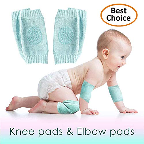 Product Cover Set of 2 Baby Knee and Elbow Pads for Crawling Toddlers, Girls, Boys | Infant Pads for Baby Crawling | Unisex Anti-Slip Protective Knee Pads Cushion for Kids | Safety Leg Warm Accessories