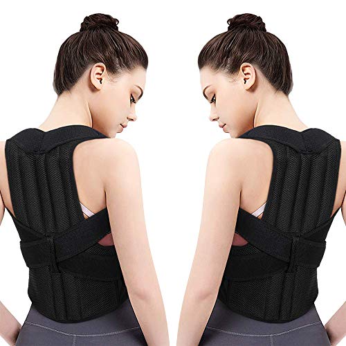 Product Cover Aisprts Upper Back Support, Posture Corrector for Shoulder, Neck, Clavicle Pain Relief, Adjustable Full Back Brace (XL)