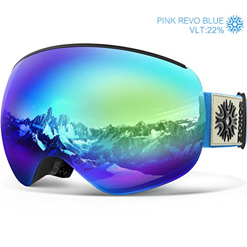 Product Cover ZIONOR X4 PRO Ski Snowboard Snowmobile Goggles with Magnet Dual Layer Lens Anti-Fog UV400 Protection Spherical Design Anti-Slip Strap for Men Women