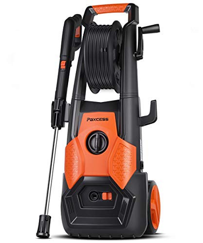 Product Cover PAXCESS Electric Pressure Power Washer 2150 PSI 1.85 GPM with Spray Gun, Adjustable Nozzle, Hose Reel, Orange