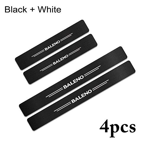 Product Cover KaaHego 4PCS Car Sticker Universal Anti-Scratch Door Sill Car Decal for Car Sticker Decal for - BALENO (Black+White)