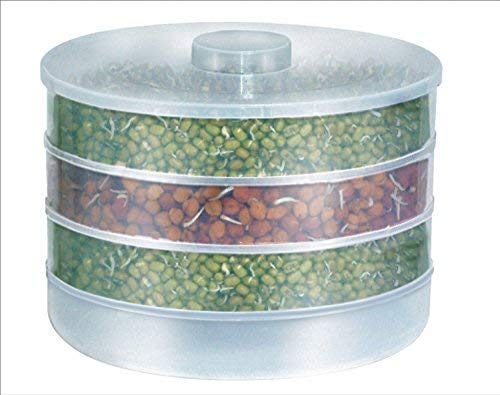 Product Cover HEMIZA Plastic Organic Hygienic Sprout Maker Box with 3 Layer Sprouts Container and Use Full for Kitchen