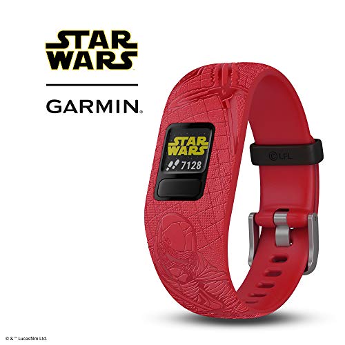 Product Cover Garmin vívofit Jr 2, Kids Fitness/Activity Tracker, 1-Year Battery Life, Adjustable Band, Star Wars Dark Side, Red