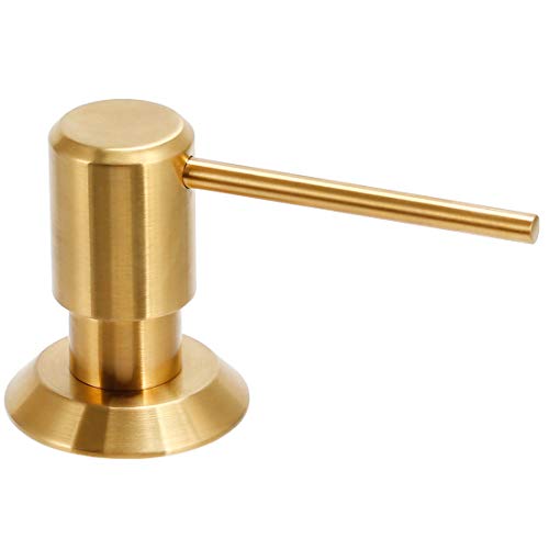 Product Cover Built In Sink Soap Dispenser Brushed Gold Bottle Stainless Steel Pump Head