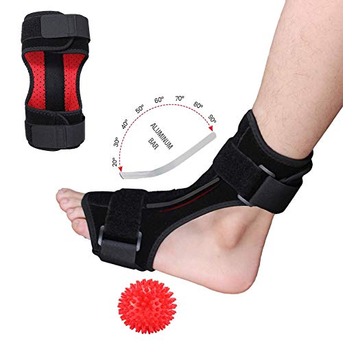 Product Cover Plantar Fasciitis Night Splint & Support for Pain Relief - Adjustable Ankle Braces for Achilles Tendonitis Foot Stretch for Men & Women,Orthotic Foot Drop Brace with Hard Spiky Massage Ball