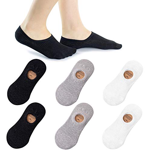 Product Cover Likimar 6 Pairs No Show Socks Women Low Cut Liner Socks Anti-slip Cotton Athletic Casual Socks Invisible Footies