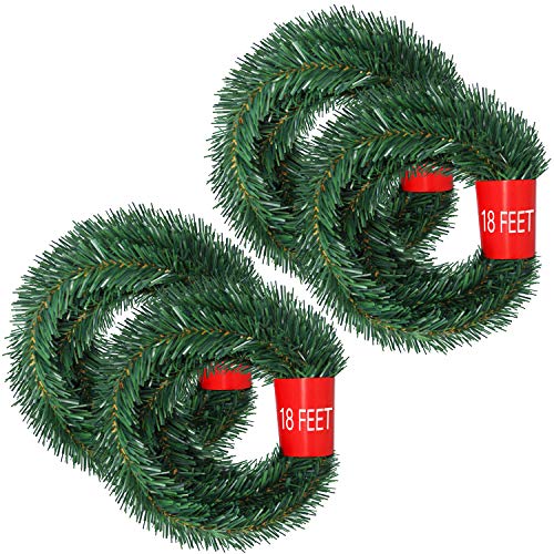 Product Cover Lvydec 72 Feet Christmas Garland, 4 Strands Artificial Pine Garland Soft Greenery Garland for Holiday Wedding Party Decoration, Outdoor/Indoor Use