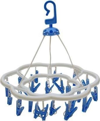 Product Cover River Plast Plastic Round Cloth Drying Stand Hanger with 24 Clips/pegs, Baby Clothes Hanger Stand, (Set of 1)
