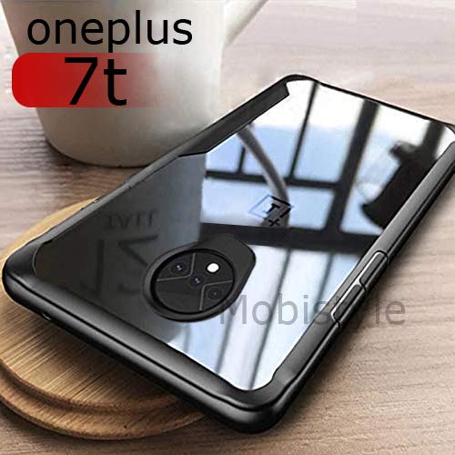 Product Cover MOBISTYLE oneplus 7t Cover - Luxury Cover for one Plus 7T Shockproof Slim Transparent with Soft Side Bumper Protection Back Case Cover for one Plus 7T / oneplus 7T (Shockproof Black)