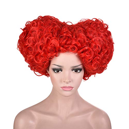 Product Cover Deifor Short Curly Bun Red Queen of Heart Wigs for Women Cosplay, Costume, Party Wig