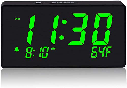 Product Cover Digital Alarm Clock with Simple Operation, Adjustable Alarm Volume, Full Range Brightness Dimmer, Large 6