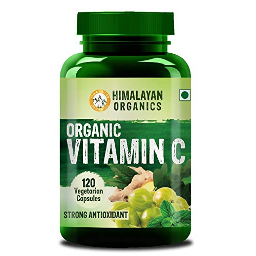Product Cover Himalayan Organics Organic Vitamin C 1000mg/Serve - 120 Veg Capsules - Certified Organic - Glowing Skin & Immunity