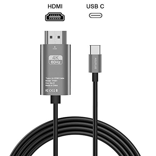Product Cover USB C to HDMI Adapter (4K@60Hz),6.6ft USB Type-C to HDMI Cable[Thunderbolt 3 Compatible] for iMac 2017,iPad Pro 2018,MacBook Air,MacBook Pro 2018/2017,Samsung Galaxy S10 and More (Black)
