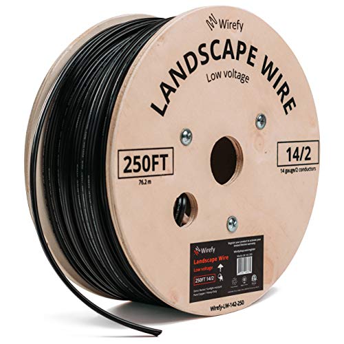 Product Cover Wirefy 14/2 Low Voltage Landscape Lighting Wire - Outdoor Direct Burial - 14-Gauge 2-Conductor 250 Feet