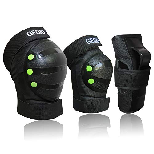 Product Cover GEQID Youth/Kids Knee Pads Elbow Pads Wrist Guards 3 in 1 Protective Gear Set for Child Skateboarding Inline Roller Skating Rollerblade Biking BMX Bicycle