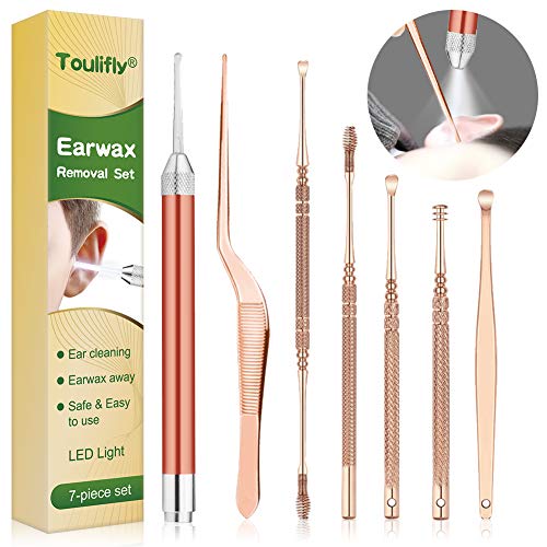 Product Cover Ear Cleaner, Earwax Removal Kit, Earwax Removal Tools Safely and Gently Cleaning Ear Canal at Home, Exfolimates, Earwax Cleaners, Ear Cleansing Tool 7 Set with Storage Box