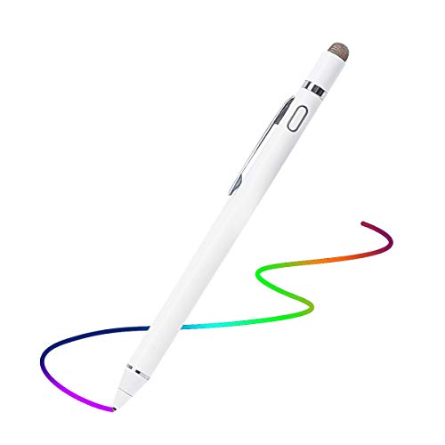 Product Cover Stylus Pen for Touch Screens, Active Digital Pencil 1.5mm Fine Tip Smart Pen Rechargeable Drawing Stylus Compatible with iPhone iPad Mini/Air Smartphones & Tablets by BAGEYI (White)