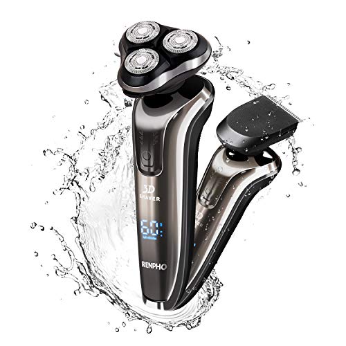 Product Cover RENPHO Electric Rotary Razor Shaver for Men Wet & Dry Cordless Men's Rotary Shavers with Beard Trimmer Facial, LED Charge Indicator & Travel Lock USB Rechargeable