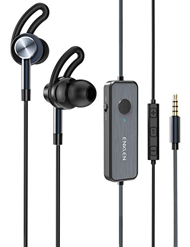 Product Cover ENKLEN Active Noise Cancelling Earbuds, Wired Stereo Earbuds in-Ear Awareness Monitor Headphones with Microphone and Remote, 3.5mm Jack, 20 Hours ANC Playtime
