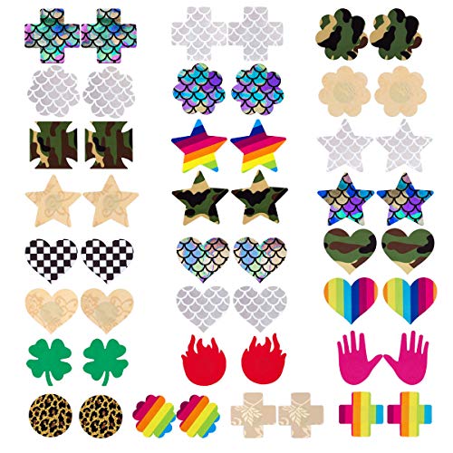 Product Cover Farram 25 Pairs Nipple Covers Stickers Disposable Design Self Adhesive Breast Pasties for Women