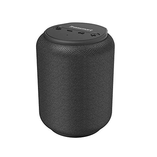 Product Cover Bluetooth speakers, Tronsmart T6 Mini 15W Ultra Portable Speaker with 24 Hours Playtime, Good Bass, IPX6 Waterproof, Bluetooth 5.0, Wireless Stereo Pairing, Voice Assistant, Built-in Microphone, Alexa