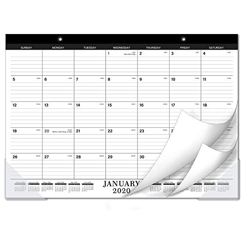 Product Cover 2020 Desk Calendar - Desk/Wall Calendar 2020 with Transparent Protector, Standard, 17