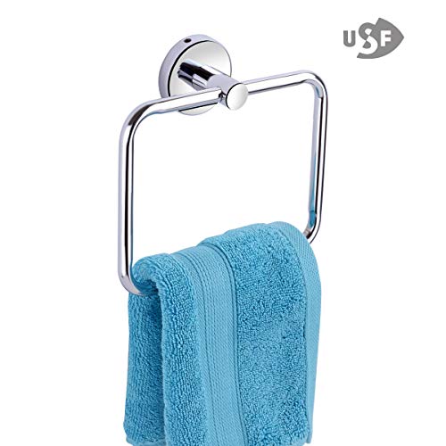 Product Cover USF Square Stainless Steel Towel Ring/Napkin Ring - Bathroom Towel Holder - Towel Hanger with Chrome Finish