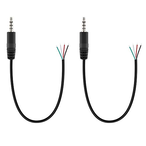 Product Cover Fancasee (2 Pack) Replacement 3.5mm Male Plug to Bare Wire Open End TRRS 4 Pole Stereo 1/8