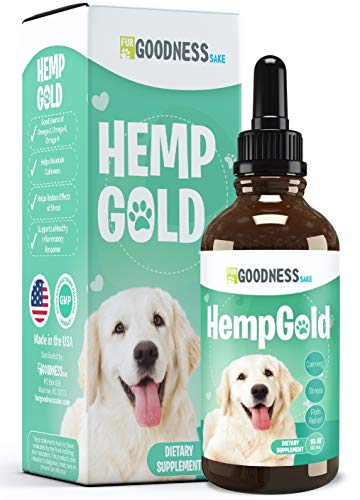 Product Cover Fur Goodness Sake Hemp Oil for Dogs - Organic Remedy for Dog Anxiety Relief, Cat Calming and Joint Pain Relief - Grown in USA, Third Party Tested, Hemp Oil for Pets (Unflavored)