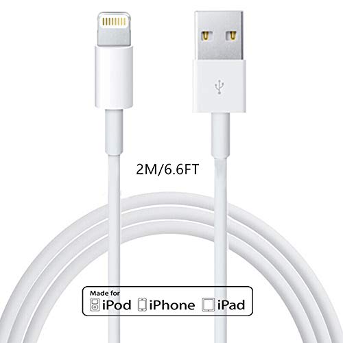Product Cover Apple Charger Lightning to USB Cable Compatible iPhone X/8/7/6s/6/plus/5s/5c/SE,iPad Pro/Air/Mini,iPod Touch(White 2M/6.6FT) Original Certified