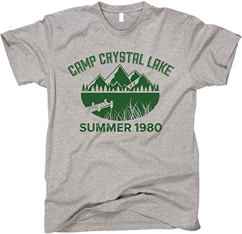 Product Cover GunShowTees Men's Camp Crystal Lake Funny Halloween Shirt, X-Large, Sport Grey