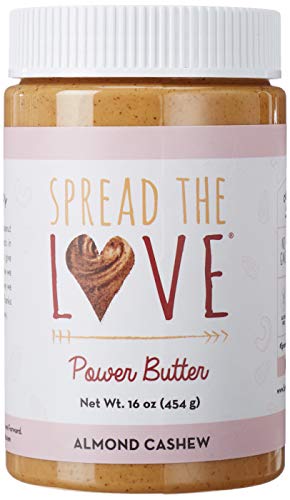 Product Cover Spread The Love Almond Cashew Power Butter, 16 Ounce (All Natural, Vegan, Gluten-free, No salt, No sugar, No palm-oil, No-GMOs) (1-Pack)