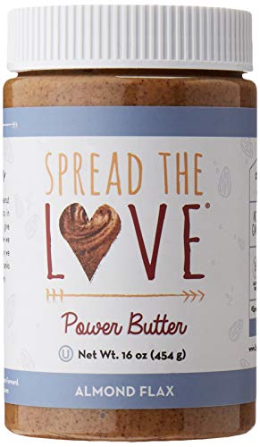 Product Cover Spread The Love Almond Flax Power Butter, 16 Ounce (All Natural, Vegan, Gluten-free, No salt, No sugar, No palm-oil, No-GMOs) (1-Pack)