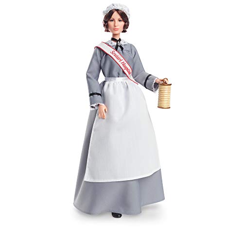 Product Cover Barbie Inspiring Women Series Florence Nightingale Collectible Doll, Approx. 12-in, Wearing Nurse's Uniform, Apron and Cap with Doll Stand and Certificate of Authenticity