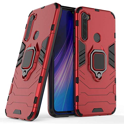 Product Cover Case for Xiaomi Redmi Note 8 DWaybox Ring Holder Iron Man Design 2 in 1 Hybrid Heavy Duty Armor Hard Back Case Cover Compatible with Xiaomi Redmi Note 8 6.3 Inch (Red)