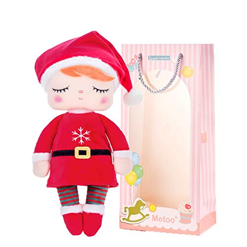 Product Cover Me Too Christmas Baby Dolls Baby Girl Gifts Toy Plush Doll Angela with Santa Costume for Girls Red 12 Inches
