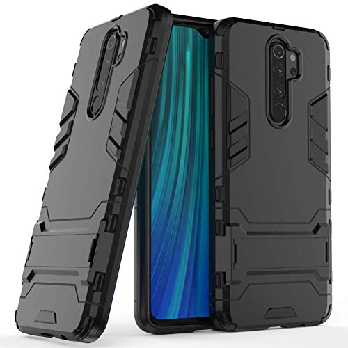 Product Cover Case for Xiaomi Redmi Note 8 Pro DWaybox 2 in 1 Hybrid Heavy Duty Armor Hard Back Case Cover with Kickstand Compatible with Xiaomi Redmi Note 8 Pro 6.53 Inch (All Black)
