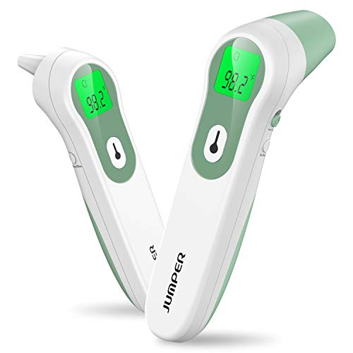 Product Cover Thermometer Ear Forehead Digital Medical Infrared Thermometer for Fever Highly Accurate for Adult and Baby with LCD Display, Fever Alarm and Memory Function, Clinical Monitoring for Baby-Green ...