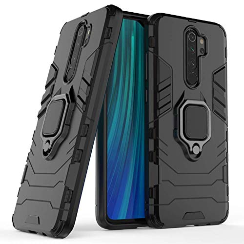 Product Cover Case for Xiaomi Redmi Note 8 Pro DWaybox Ring Holder Iron Man Design 2 in 1 Hybrid Heavy Duty Armor Hard Back Case Cover Compatible with Xiaomi Redmi Note 8 Pro 6.53 Inch (Black)
