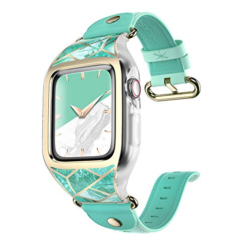 Product Cover i-Blason Cosmo Designed for Apple Watch Band 40 mm Series 5 / Series 4, Stylish Sporty Protective Bumper Case with Adjustable Strap Bands for Apple Watch 40mm Series 5 2019 / Series 4 2018 (Green)